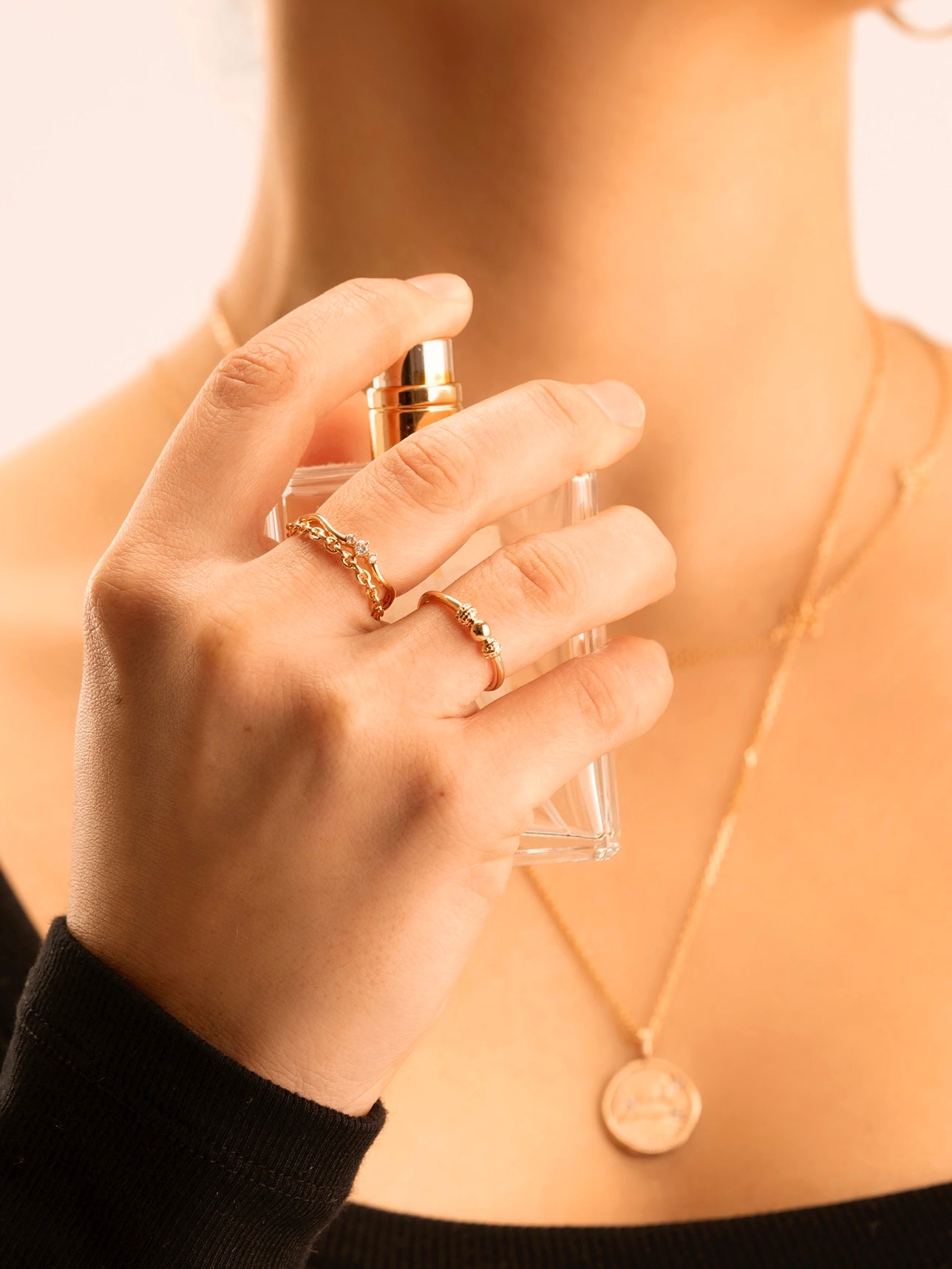 Ensemble de bague en plaqué or recyclé maison lissia