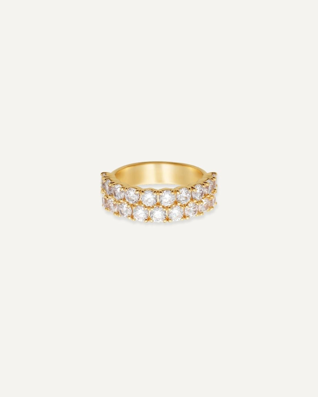 Bague pavé de zircons - maison lissia plaqué or recyclé
