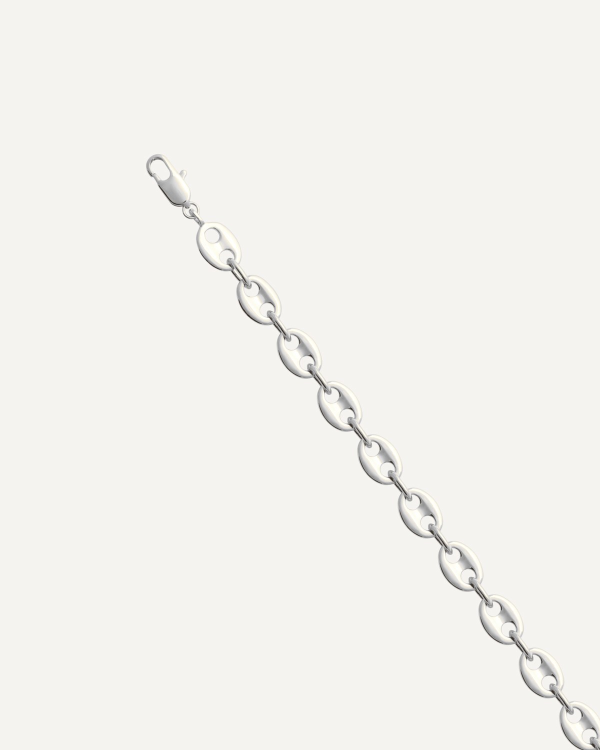 Bracelet grain de cafe homme 9mm argent