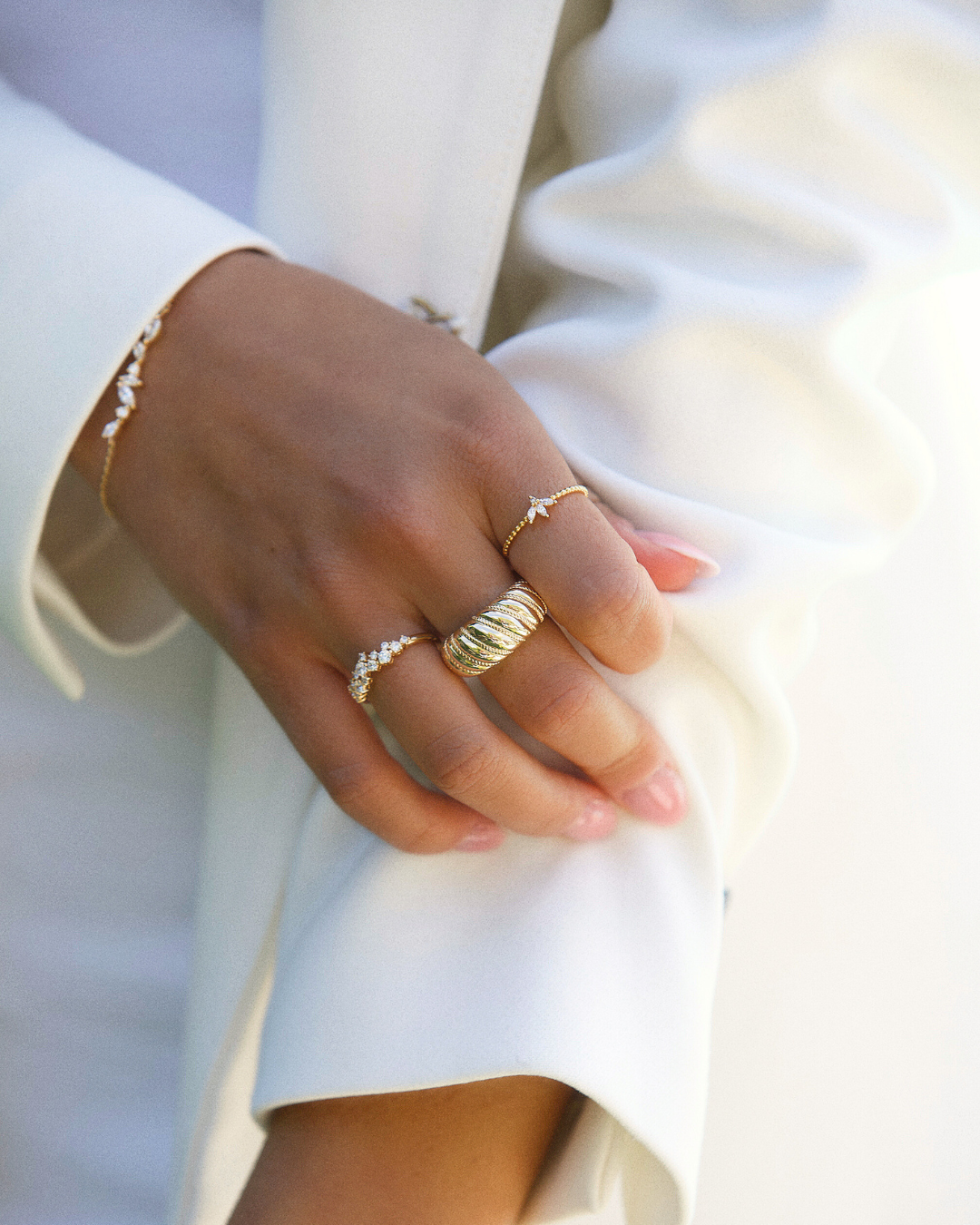 Bague croissant en plaqué or 18 carats | Maison Lissia