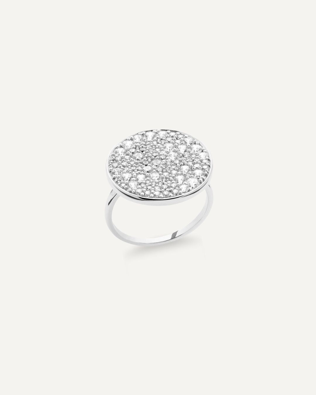 Bague plateau avec zircon maison lissia en plaque or