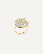 Bague plateau avec zircon maison lissia en plaque or