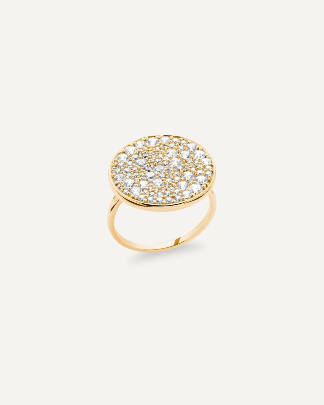 Bague plateau avec zircon maison lissia en plaque or