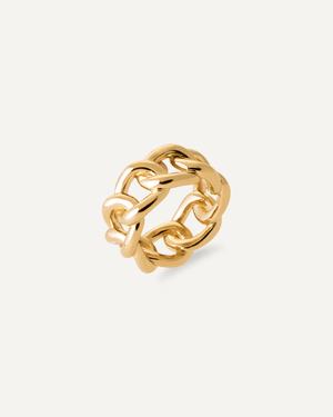 Bague imposante en plaqué or 18 carats recyclé