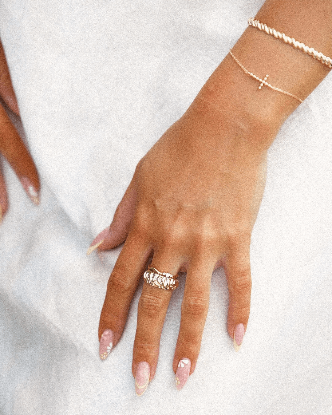 Bague ondulé en plaqué or 18 carats | Maison Lissia