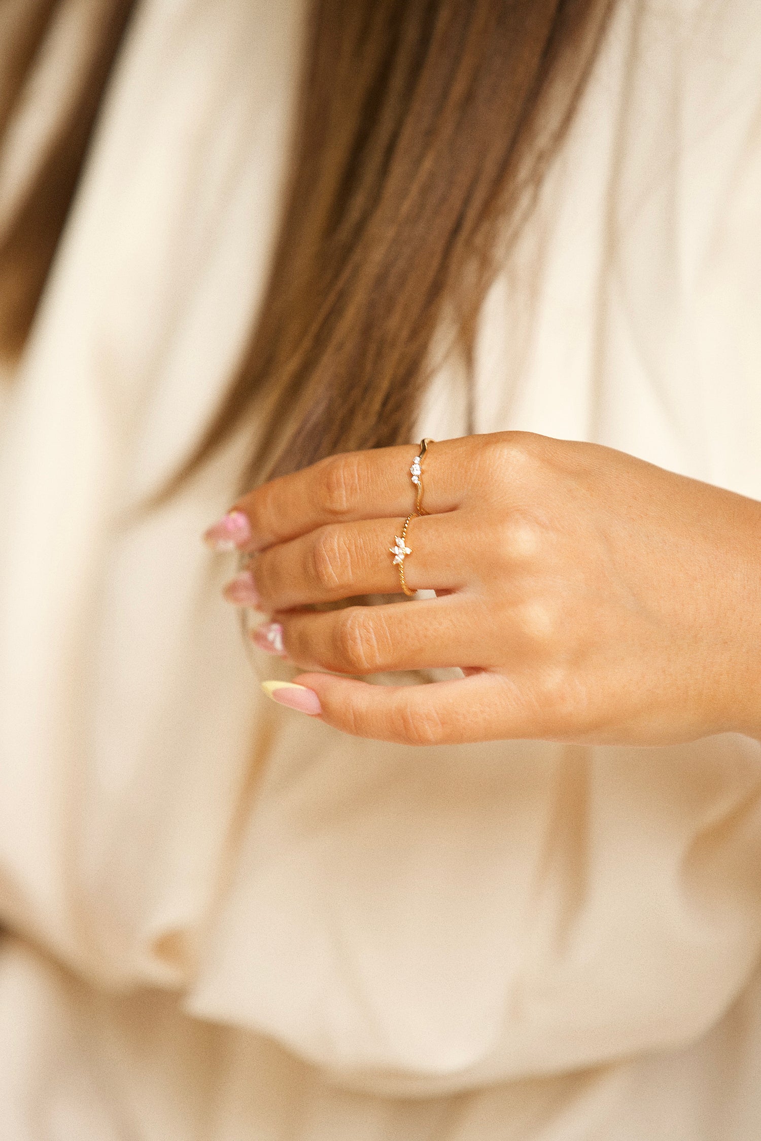 Bague fine avec pierre en zircon | Maison Lissia
