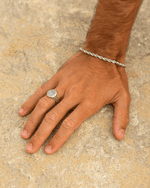 Bague royal en acier inoxydable argenté pour homme