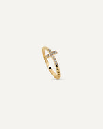 bague croix plaqué or maison lissia