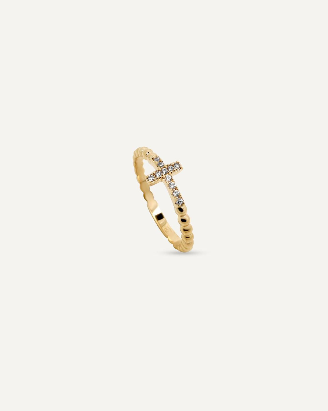 bague croix plaqué or maison lissia