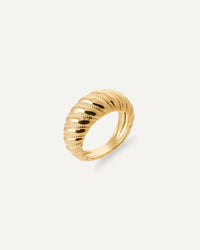 Bague croissant en plaqué or recyclé
