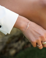 Bracelet fin avec zircon blanc elia en plaqué or 18 carats | Maison Lissia
