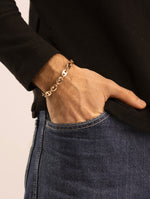 Bracelet grain de cafe homme en plaqué or 