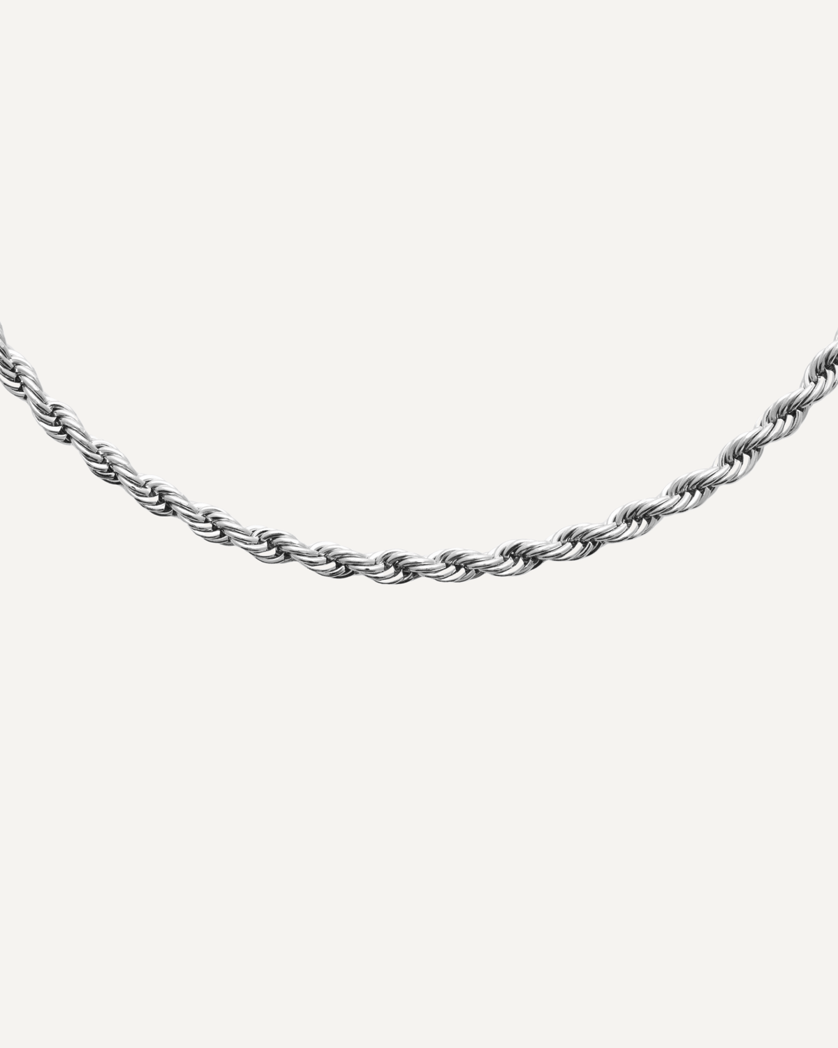 Collier pour homme torsadé en acier inoxydable argenté
