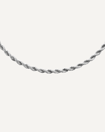 Collier pour homme torsadé en acier inoxydable argenté