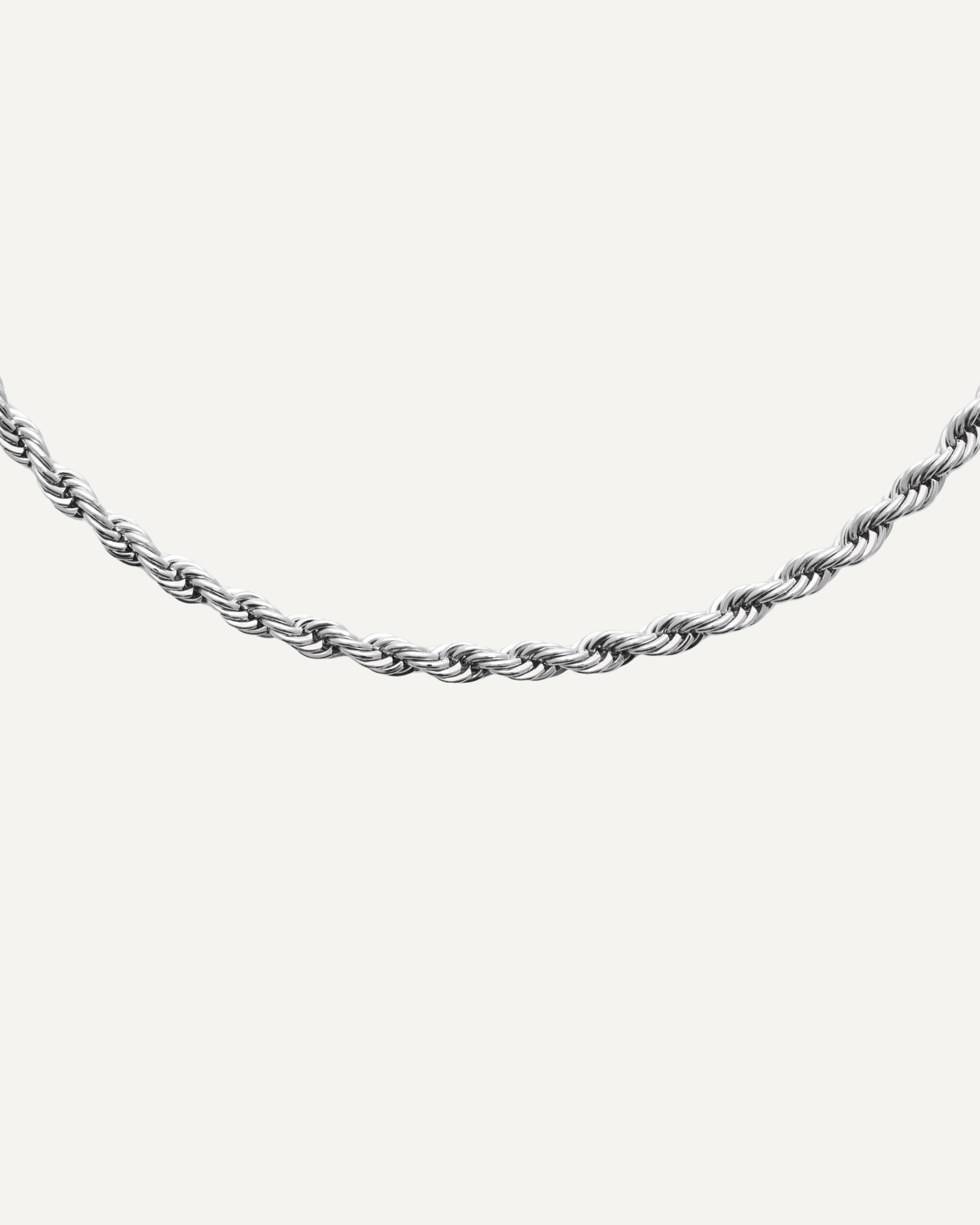 Collier pour homme torsadé en acier inoxydable argenté