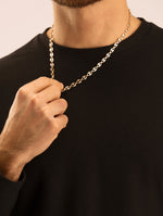 Collier grain de café en plaqué or pour homme