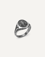 Bague fleur de lys pour homme en argent 925