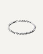 Bracelet pour homme en acier inoxydable argenté