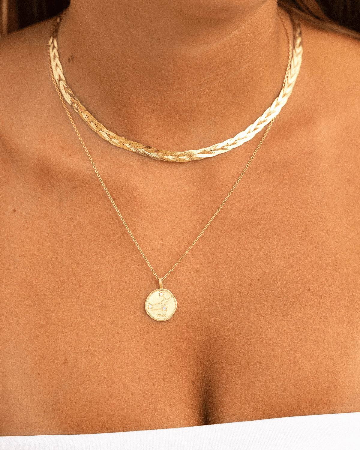 Superposition de collier en plaqué or 18 carats pour femme