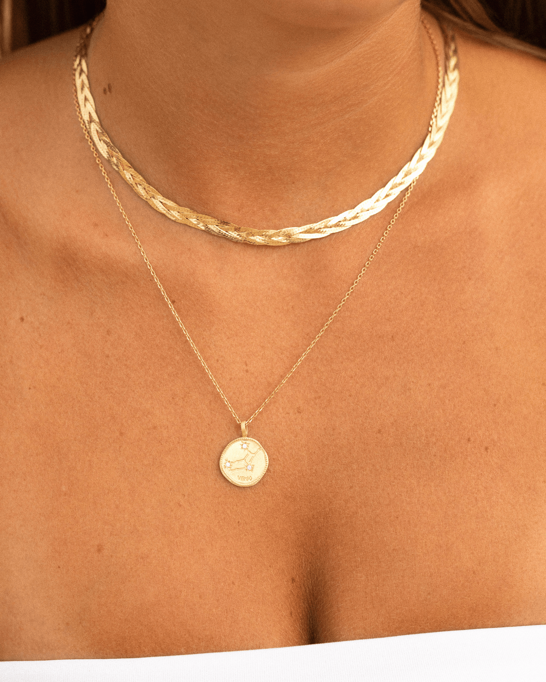 Superposition de collier en plaqué or 18 carats pour femme