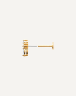 Piercing oreille zircons blanc et titane