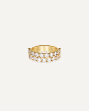 Bague pavé de zircons - maison lissia plaqué or recyclé